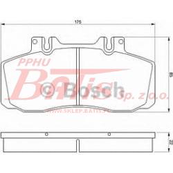KPL.KLOCKÓW fomar HAMULCOWYCH 176,0*86,0*21,5 MERCEDES 609D/709D/711D/809D/811D/814/O409/O609D/O611D/O614D. Ma kpl montażowy,czujnik i otwór na czujnik FI 3 MM