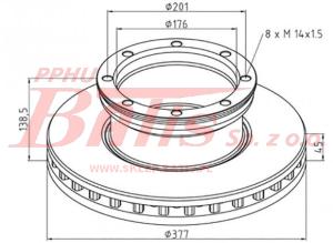 TARCZA peters HAMULCA 377*45*176*138*201 MB ATEGO peters