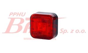 LAMPA horpol OBRYSOWA CZERWONA  KAWDRATOWA 12/24V