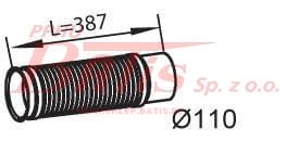 RURA dinex WYDECHOWA ELASTYCZNA / L=384mm / MAN TGX/TGS/ TGA 25775-K /