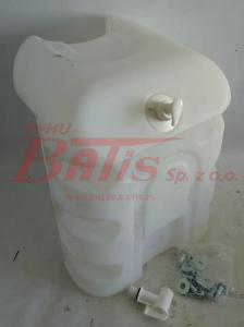 ZBIORNIK NA WODĘ PLASTIKOWY 30L BIAŁY Z POJEMNIKIEM NA MYDŁO /SZER.-350MM/GŁĘ.- 360MM/WYS.- 430MM/  mocowanie 091725