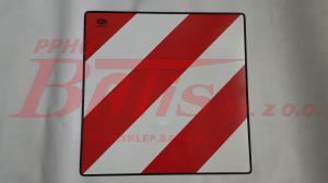 TABLICA WYRÓŻNIAJĄCA 423*423MM  PONADGABARYTOWA  z wężykiem  / 1 sztuka / Odblaskowść Foli słabszej jakości  nie obowiązujaca  m.in. na Niemcy  i  Skandynawię /