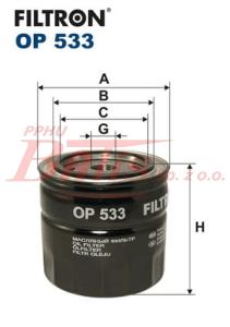 FILTR filtron OLEJU OP-533 / CATERPILLAR / CHRYSLER / FAUN / FIAT / FORD / ISUZU / JCB / JOHN DEERE / MASSEY FERGUSON /  SAAB / SETRA / SUNBEAM / VAG /