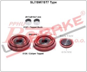 KPL. TŁOCZKÓW unb Z RANTEM / Zastosowanie: SM7 | SL7 | ST7 / tależyki , gumki  czerwone , panewki / bez białych uszczelek /
