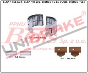 KPL. ŁOŻYSK unb Z PANEWKAMI I ROLKAMI ELSA / łożyska z mocowaniem /      Zastosowanie: DUCO/ ELSA1/ ELSA2/ ELSA195 / ELSA225