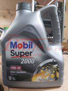 OLEJ mobil / 4 litry 10W40 TURBODIESEL SILNIKOWY / 2000 X1 / SUPER S  / opakowanie 4 litry / sprzedawany  na sztuki / stosowany silnikach benzynowych i wysokoprężnych bez filtrów cząstek stałych (DPF) / benzyna - diesel /