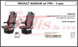 POKROWCE FOTELA RENAULT MAGNUM od 1996r, 2 PASY