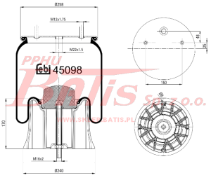 PODUSZKA febi ZAWIESZENIA z dzwonem plastikowym  SAF 2621V / INTEGRAL ABM52030A12