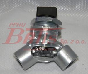 ZAWÓR sorl 3/2 DROŻNY Z POKRĘTŁEM  1*M10, 2*M16