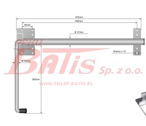 TRZYMACZ sls /475mm DRZWI PODWIESZANY / długi; cynkowany /