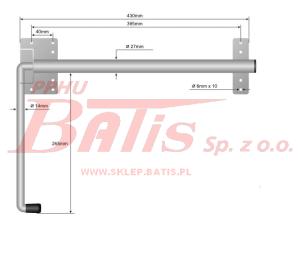 TRZYMACZ sls DRZWI-KRÓTKI-CYNKOWANY PODWIESZANY L-430 MM/10 otworów FI-6 MM