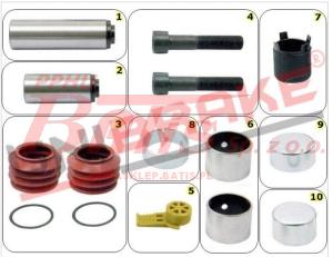 KPL NAPRAWCZY unb ZACISKU HAMULCOWEGO HALDEX 95447/95446 /  MODUL T (SBS 2220) /  prowadnice , śruby , uszczelnienia /