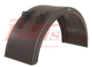 BŁOTNIK domar TYLNY NA KOŁA POJEDYŃCZE PEŁNY 430MM / B-430 / L-1900 / R-650 / S-1300 / H-580 // DO BŁOTNIKA DOŁĄCZONE SĄ 4SZT. UCHWYTÓW / z białym paskiem