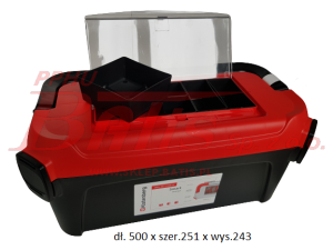 SKRZYNKA NARZĘDZIOWA PLASTIKOWA Z ALUMINOWĄ RĄCZKĄ / dł. 500 x szer.251 x wys.243 /