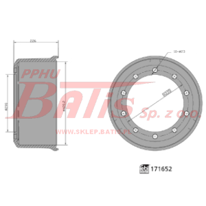 BĘBEN febi HAMULCA 420*193*290*227*335 BPW 'ECO PLUS 2' / otwory pod śruby 10x23 / waga 40,40kg / WVA: 19032, 19191 /