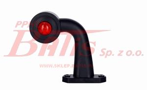 LAMPA horpol / prawa OBRYSOWA LED 12-24V / wysięgnik krótki łamany / 2 diody / biało-czerwona / przewód: 2x0,75mm2; o długości: 0,45m /