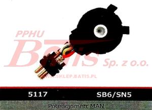 POTENCJOMETR ZACISKU HAMULCOWEGO KNORR MAN SB6/SN5 3 przewody btp