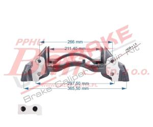 WSPORNIK unb ZACISKU HAMULCOWEGO KNORR  ŁYŻWA , JARZMO   (do zacisko 058521/028075 )  4 OTWORY