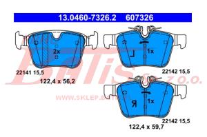 KPL. KLOCKÓW ate TYŁ  VOLVO S60 III, S90 II, V60 II, V90 II, XC60 ATE 13.0460-7326.2