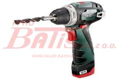 WIERTARKO-WKRĘTARKA metabo AKUMULATOROWA PowerMaxx BS Basic (600984500) Wiertarko-wkrętarka akumulatorowa / 12V 2x2Ah Li-Power; Ładowarka LC 12; walizka narzędziowa z tworzywa sztucznego /