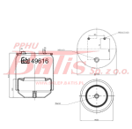 PODUSZKA febi ZAWIESZENIA OŚ TYLNA DAF CF 05.2013 - / XF 106 10.2012- KPL.Z DZWONEM METALOWYM