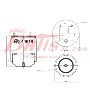 PODUSZKA febi ZAWIESZENIA OŚ TYLNA DAF CF 05.2013 - / XF 106 10.2012- KPL.Z DZWONEM METALOWYM