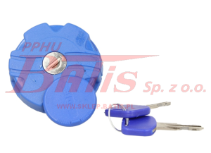 KOREK febi ZBIORNIKA ADBLUE DAF/ MAN/ MERCEDES / dwa kluczyki / szer. 66mm, z kluczykiem, kolor niebieski; płaskI /