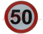 NAKLEJKA OGRANICZENIE PRĘDKOŚCI 50KM  fi 180 mm