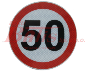 NAKLEJKA OGRANICZENIE PRĘDKOŚCI 50KM  fi 180 mm