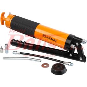 SMAROWNICA richmann RĘCZNA 500ML   2 WĘŻYKI - gietki i stalowy / 4500-12000 PSI / 310-850 BAR / 31-82 Mpa / na kartridże 400g, wkłady 400g, olej 500g /
