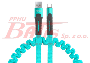 KABEL amio / 1,2m USB NA USB C SPRĘŻYNUJĄCY