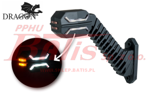 LAMPA horpol / prawa OBRYSOWA 'DRAGON' LED 12-24V / potrójna / wysięgnik długi; ukośny / giętka /