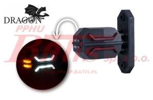 LAMPA horpol OBRYSOWA 'DRAGON' LED 12/24V / na wysięgniku krótkim prostym / biało-czerwono-żółta / przewód 0,5m /