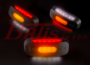 LAMPA fristom OBRYSOWA LED 12-24V / potrójna / pozycja: przód, tył, bok / przewód: 0,5m / z obudową załóż/zdejmij /