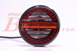 LAMPA fristom TYLNA OKRĄGŁA LED 12/24V / 3-segmentowa / slim(głębokość: 35mm) / kryształowa pozycja; stop; dynamiczny kierunkowskaz / przewód 1m / strona: L/P /