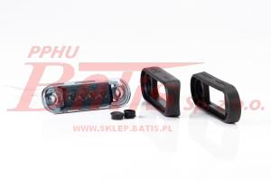 LAMPA fristom /biała OBRYSOWA LED 12-36V / wersja 'DARK' / 1-funkcyjna / wiązka elektryczna 0,15m / podkładka gumowa na karoserię i orurowanie / opakowanie: 10szt. /