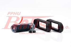 LAMPA fristom /czerwona OBRYSOWA LED 12/36V / wersja 'DARK' / 1-funkcyjna / wiązka elektryczna 0,15m / podkładka gumowa na koreserię i orurowanie / opakowanie: 10szt. /