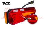 LAMPA horpol /lewa TYLNA 'MAVIC' LED 12-24V / z trójkątem odblaskowym i obrysem bocznym / przewód: 0,3m; 6x0,5mm2; AMP 7 PIN, okrągły / technologia NEON / od -30*C do  50*C /