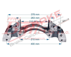 WSPORNIK unb / lewy ZACISKU HAMULCOWEGO WABCO PAN19 LEWY 8-OTW.  / druga strona 306070 /
