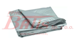 PLANDEKA kraj SREBRNA / wymiary 6 m * 10 m / MOCNA Z OCZKAMI / 110 g M2 /