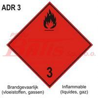 TABLICA WYRÓŻNIAJĄCA, ADR MATERIAŁY CIEKŁE ZAPALNE NO-ADR/W3 300*300mm