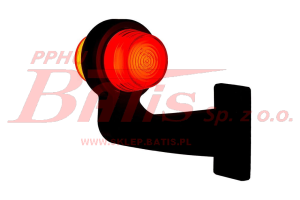 LAMPA horpol /lewa OBRYSOWA LED / na wysięgniku długa; łamana / wersja NEON / pomarańczowo-czerwona / 12-24V / HOR102B /