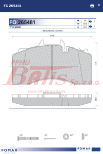 KPL.KLOCKÓW fomar HAMULCOWYCH 29228 210,8*114,5*30 BPW PO 2010 r  fomar