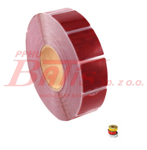 TAŚMA vignal / czerwona ODBLASKOWA CZERWONA / przerywana  / rolka 50 metrów / sprzedawana na sztuki /