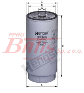 WKŁAD hengst FILTRA PALIWA / MERCEDES ACTROS MP4/MP5, ANTOS, AROCS, ATEGO 3, CITARO (O 530), ECONIC 2, INTEGRO (O 550), INTOURO, DAF XF106 /