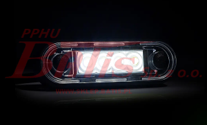 LAMPA fristom /biała OBRYSOWA LED 12-36V / 1-funkcyjna / wiązka elektryczna 0,15m / podkładka gumowa na karoserię i orurowanie / opakowanie: 10szt. /