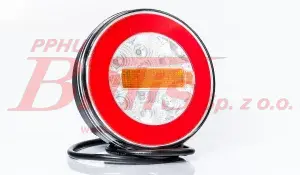LAMPA fristom TYLNA LED 12-24V OKRĄGŁA / 3-funkcyjna - stop/obrys/pozycyjne / uniwersalna, do montażu szeregowego /