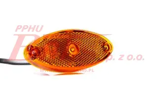 LAMPA fristom /żółta OBRYSOWA LED 12-36V / owalna / z odblaskiem / wiązka eletkryczna: 0,5m / zamiennik do: FLATPOINT II / wieszak kątowy: 4297770 / opakowanie: 10szt. /