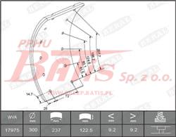 KPL.OKŁADZIN textar HAMULCA  122,5*302 MERCEDES 809/811 od 11.86-12.94