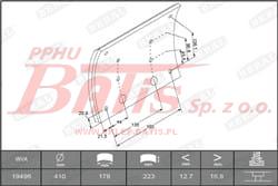 KPL.OKŁADZIN textar HAMULCA N. 0 / 223x410x17 / na bęben 410 / MAN/MERC.ACTROS MP2 od 04.2003/ATEGO/SK/MK